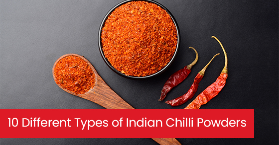 10 types différents de poudres de piment indien